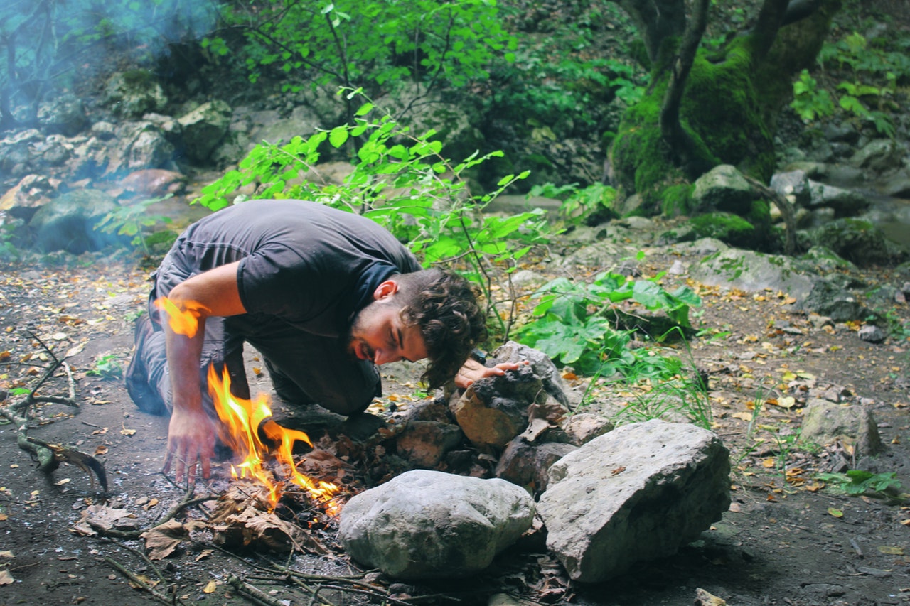 building a fire