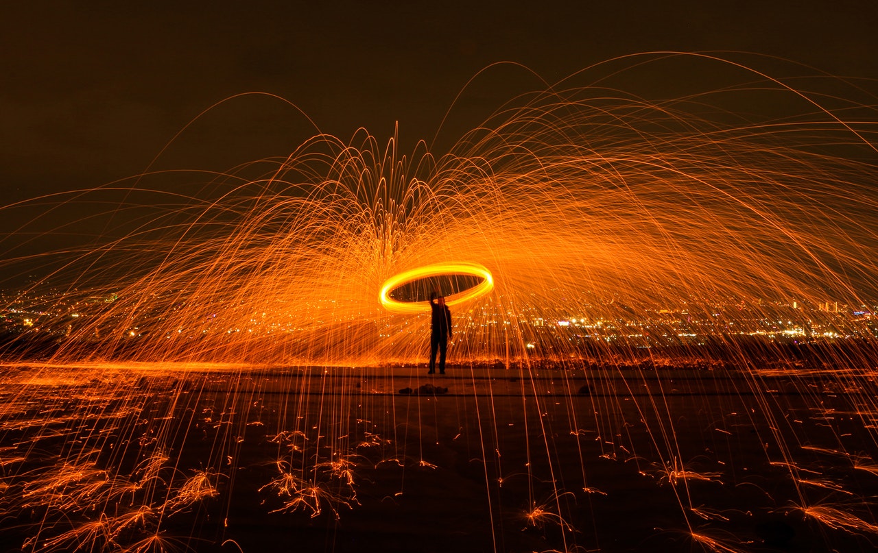 umbrella and fire